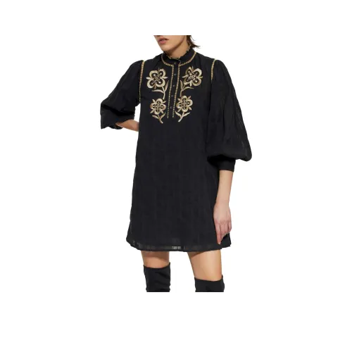 ANTIK BATIK Вышитое Мини-платье с короткими рукавами женское