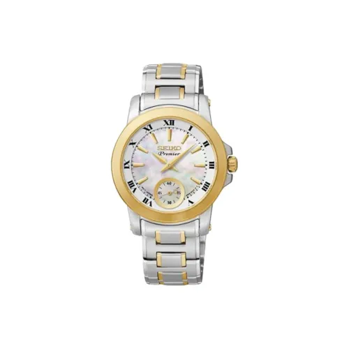SEIKO Кварцевый механизм нержавеющая сталь ремешок 34 мм женские часы цвет циферблата жемчужная раковина