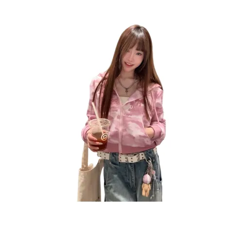 LANGQING [Розовый] Бесплатно с Wangqing Бренд Наклеенный Женские Свитшоты