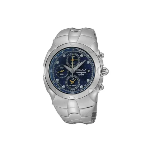 SEIKO Кварцевый механизм нержавеющая сталь ремешок часы 40 мм мужской синий циферблат