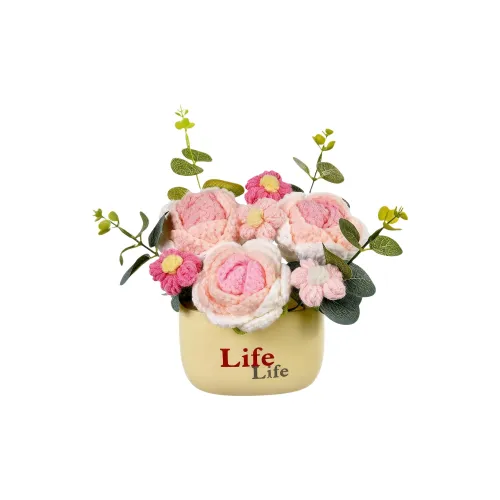 Pampered Journal Розовая роза Трикотажная ткань Букет Настольный Декор Сувениры и украшения Настенные Растения Игрушки DIY