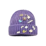 Значок Вязаная шапка Фиолетовый