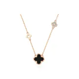 Колье "Четырехлистный клевер" - Классический черный