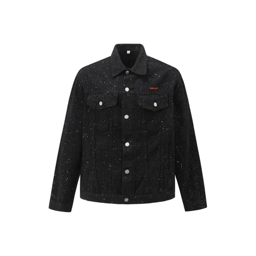 HOKLV Черный С подарками Съемный Застежка-липучка Унисекс Джинсовые куртки