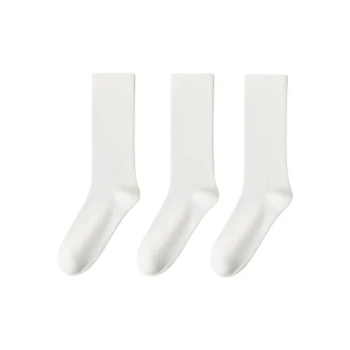 MADALLO [3 упаковки] 3 Белых Женских Носков MID до икры