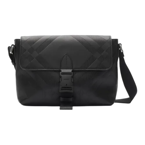 Burberry Телячья кожа Плечевая сумка Маленькая Унисекс Черная