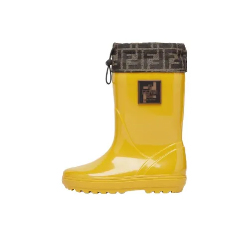 FENDI Высокие детские ботинки желтые для малышей