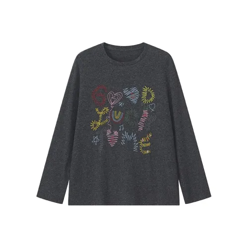 Ouyang Темный Фотиния Серый Женские T-Рубашки