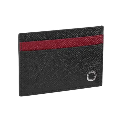 BVLGARI Series Держатель для карт из телячьей кожи Мужской Черный