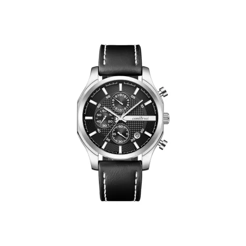 COMLORVEI Кварцевый механизм Мужские часы 44 мм Черный