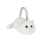 Симулированная сумка - Английский язык - Короткие волосы - Белый кот