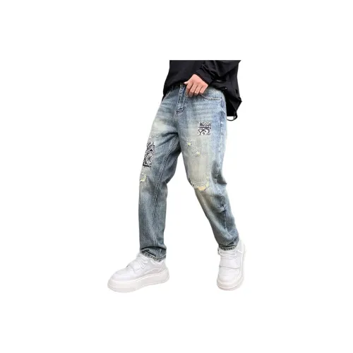 FAIRWHALE Blue Unisex Jeans