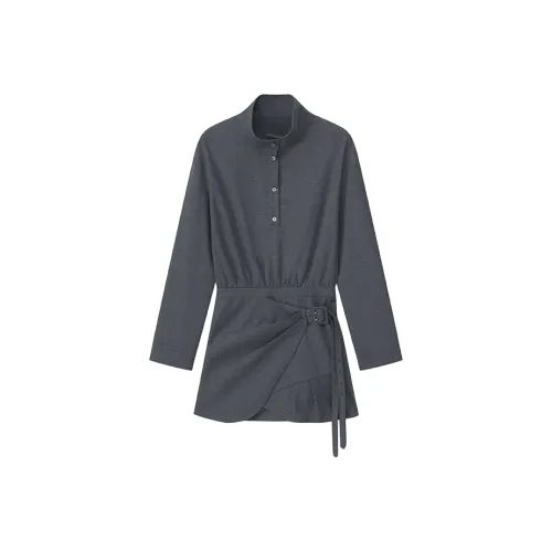 Ouyang Длинный рукав Платье Женское