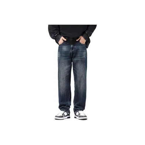 ZENGZHI Джинсы Свободный крой Прямой крой Унисекс