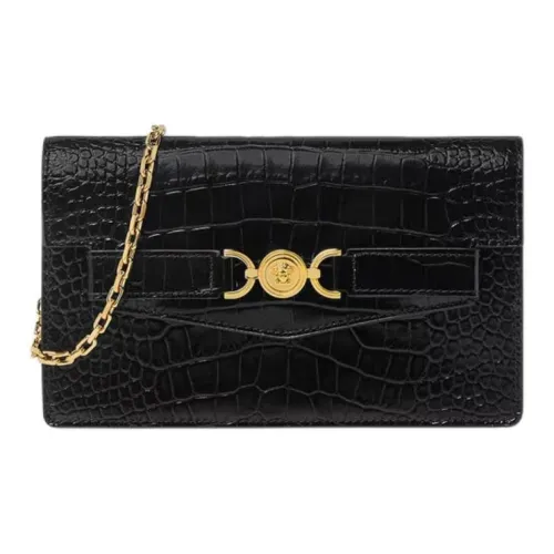 VERSACE Medusa '95 Коровья кожа Сумка через плечо Женская Черный Золотой