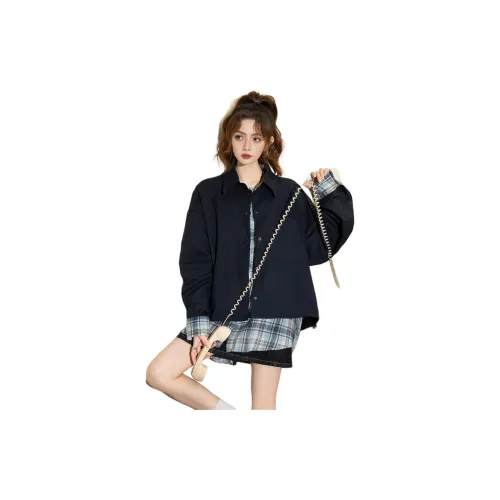 FAWENXIANGZI Темно-синие женские рубашки