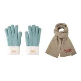 Синий (Увеличенный обхват запястья) + Хаки Шарф