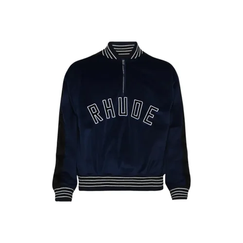 RHUDE Темно-синий Синий Мужской Бейсбольная Джерси