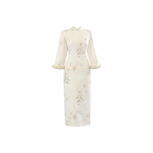 Aghr Длинное платье с длинными рукавами женское