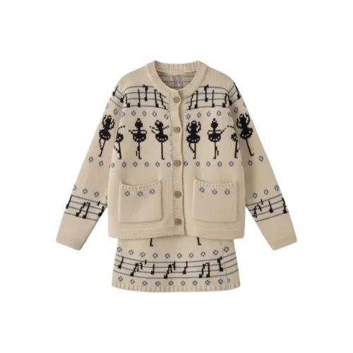 GUOZHEN Экрю Женские Комплекты с Юбкой