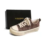 Коричневые низкие топы стиль