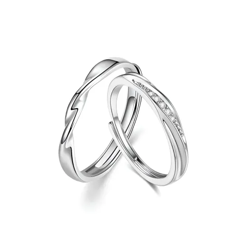 Ryukyu S999 Fine Серебряное Кольцо Пара Унисекс