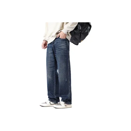 ZENGZHI Джинсы Свободный крой Прямой крой Унисекс