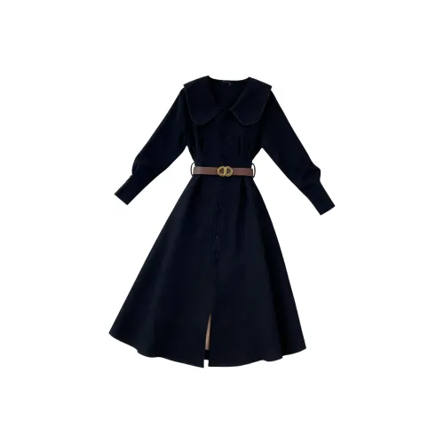 SECFLY OFFICIAL Длинное платье с длинными рукавами женское