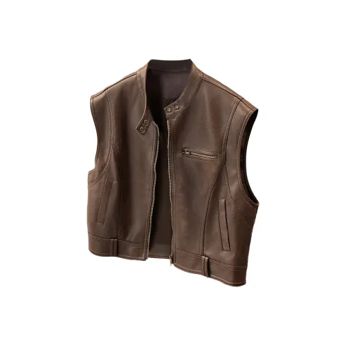 SIBAISHE Стиль Майярд Коричневый Женские Жилеты