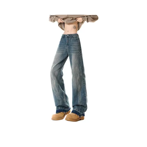 BLACK AT Синий Унисекс Джинсы