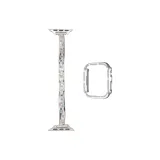 [Цветной горный хрусталь + Однобортный вырез, серебряный, ромб, чехол]