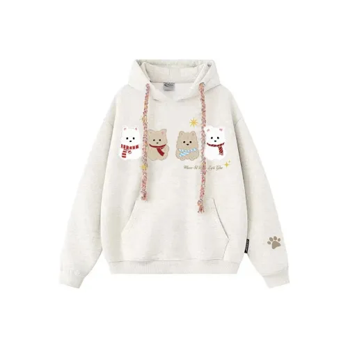 XIAOLIZI Белый Серый Унисекс Свитшоты