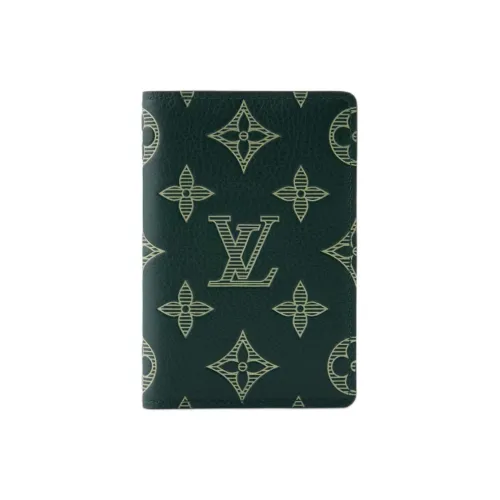 LOUIS VUITTON Monogram SHADOW Коровья кожа Кошелек Мужской Зеленый