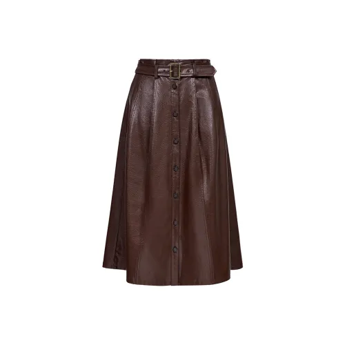 ONLY HFZ Шишечно-коричневый Женские Джинсовые Длинные Юбки