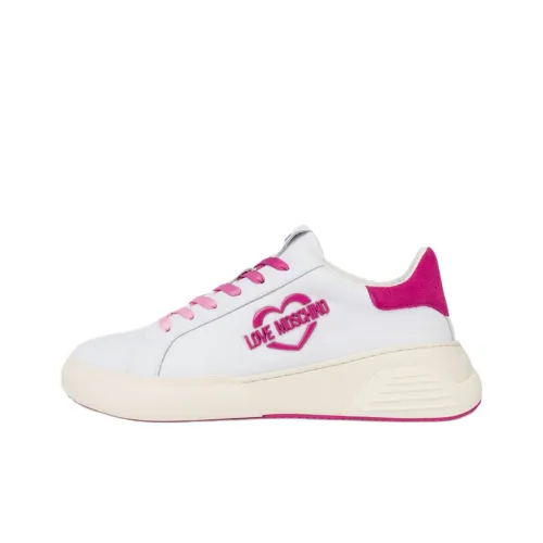 MOSCHINO Star Love Низкий Топ Life Повседневная Обувь Женская Белая Розовая