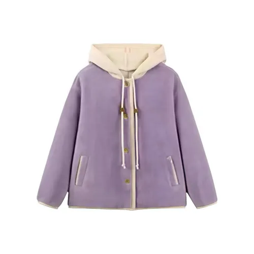 JOSR Фиолетовый Женские Бархатные Куртки