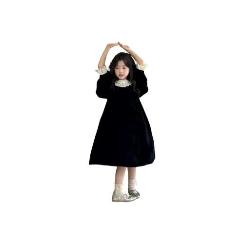 Mu Qingqing Черное Платье для школьного возраста