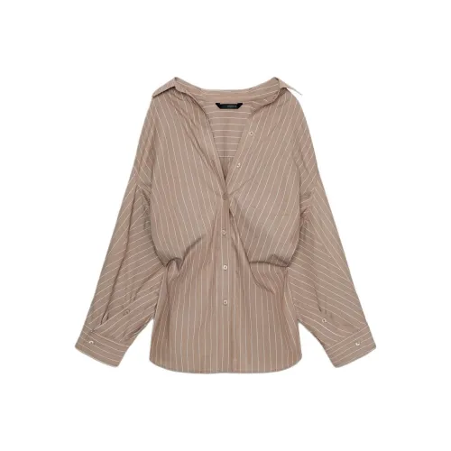 ZARA Коричневый Телесный Женские Рубашки