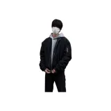 Чёрный хлопковый пуховик