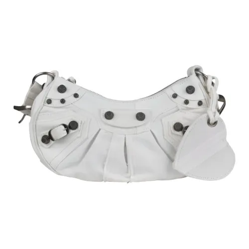 Balenciaga Cagole Деним Холст Плечевая сумка Мини Женская Белая