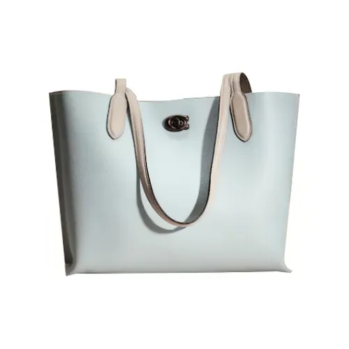 COACH Willow Pebble Кожа Тоут Сумка Сумка для покупок Сумка Сумка через плечо Большая Женская Синяя