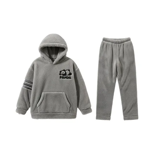 Qiao Ni Tong Панда С капюшоном Мужские Пижамные комплекты