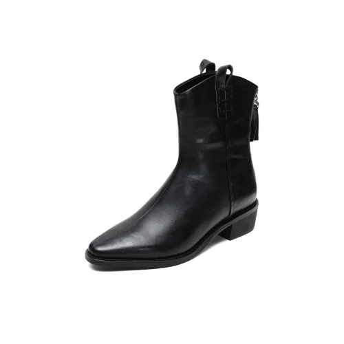 H2 Лицевая коровья кожа Винтаж Повседневный Универсальный Женская обувь Ботильоны Женские