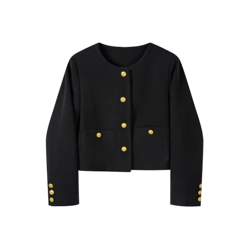 STARFEI Черное Женское Короткое Пальто