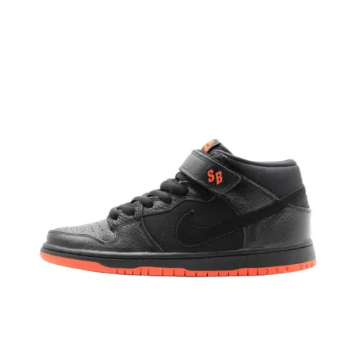 Nike Dunk SB Хэллоуин Slip-resistant MID Топ Скейтбординг Кроссовки Мужские Черный Оранжевый 2014
