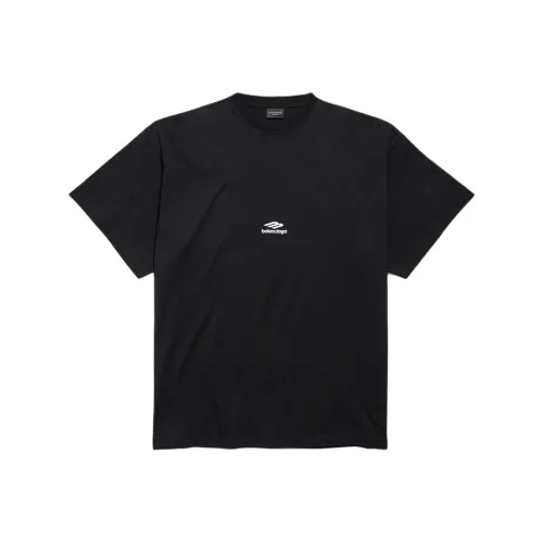 Balenciaga Выстиранный Черный Мужская Футболка