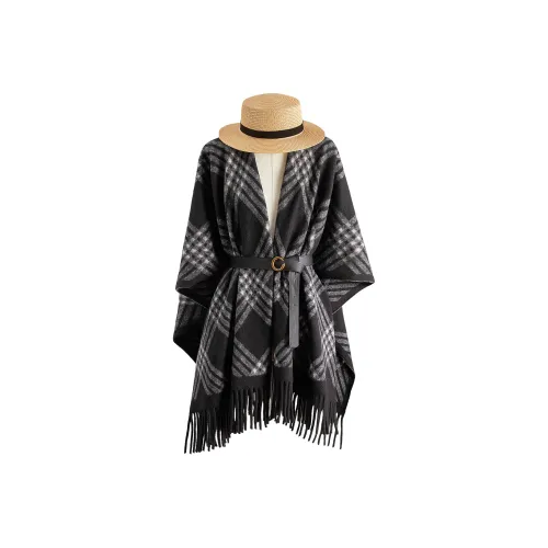 Cypress House Черный Серый Клетчатый Женские Плащи
