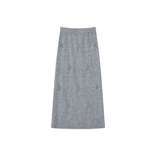 Ouyang Женские вязаные длинные юбки