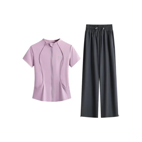 Фитнес Комплект Пилатес Йога Быстросохнущая Одежда Женская Двухкомпонентный Набор Бадминтон Тренировки Джерси