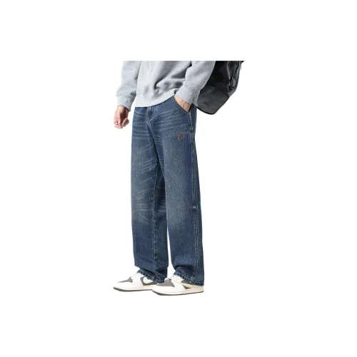 ZENGZHI Джинсы Свободный крой Прямой крой Унисекс